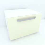 Armonia Comoda alba cu o usa cu maner front MDF Vanilie Armonia Comoda alba cu o usa cu maner front MDF Vanilie